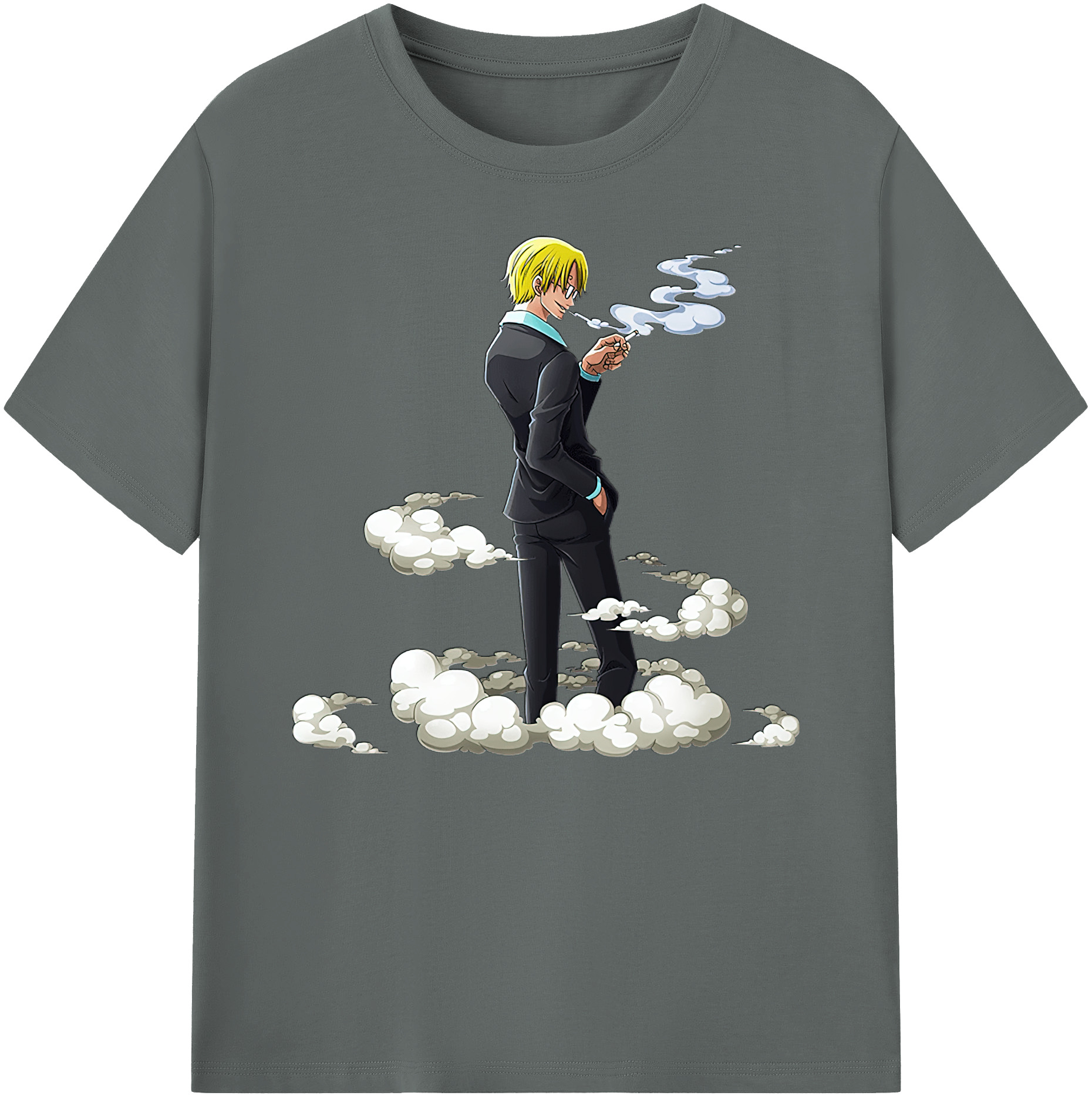 （画像用） ワンピース サンジ ONE PIECE Sanji 綿100％ メンズ半袖Tシャツ｜肌触りやわらか＆通気性